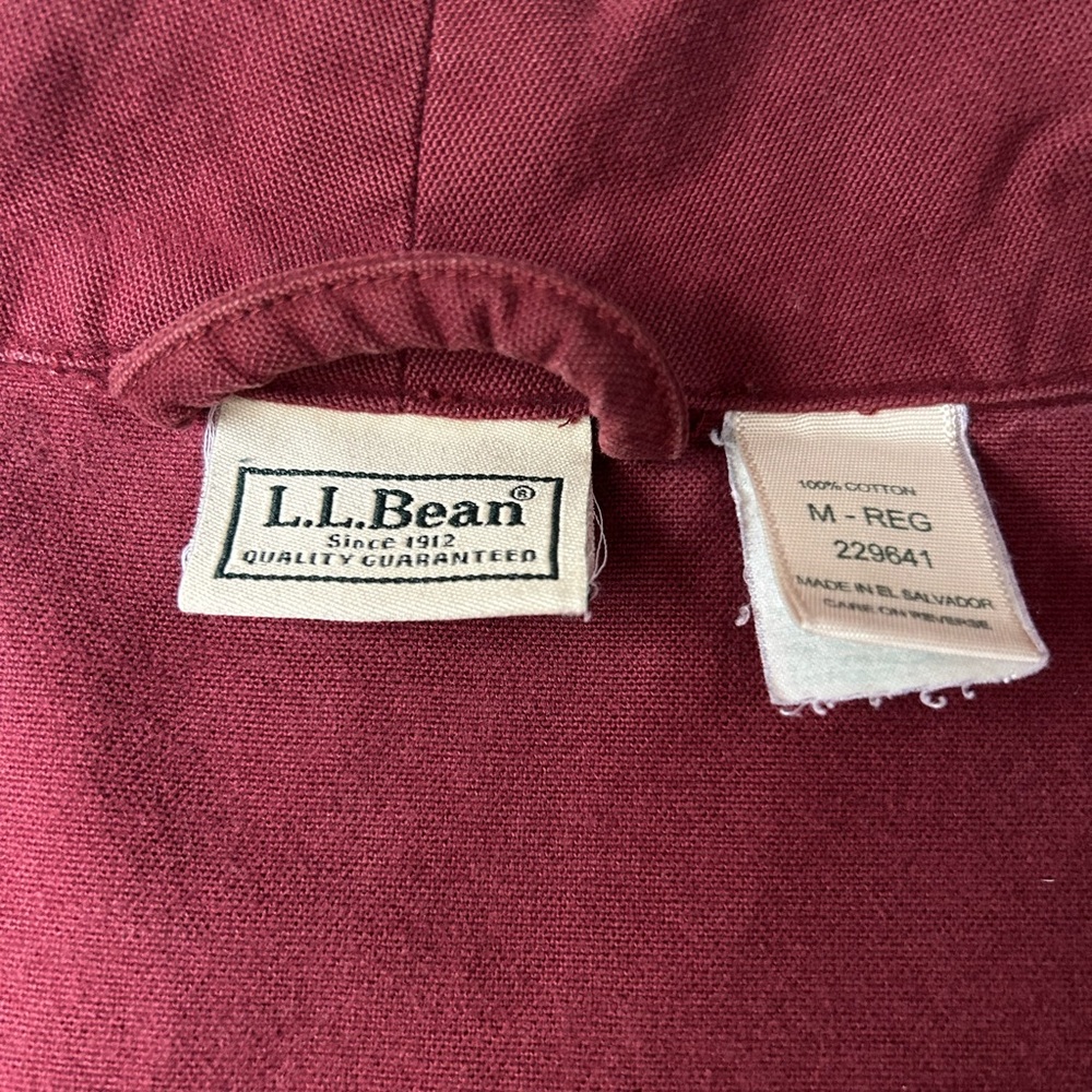 VINTAGE LL BEAN Cotton Chamois Flannel‎ Bathrobe Robe Maroon M - Picture 4 of 11